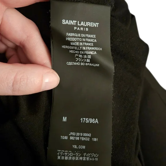 Saint Laurent | Palm Tree Metallic Printed Jersey Tee | Mens | Size Medium - Picture 12 of 14